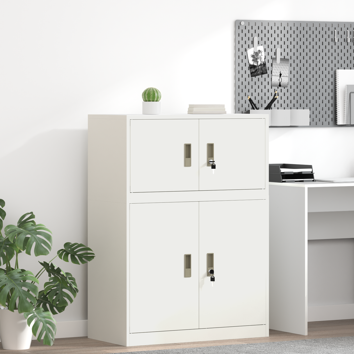 Storage Cabinet White 80 x 40 x 40 cm Steel