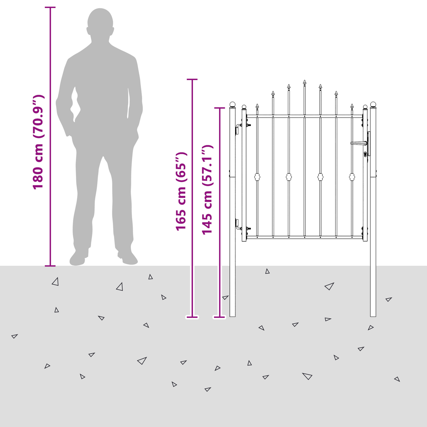 Fence Gate HORST 100 x 100 cm Metal Black Lockable