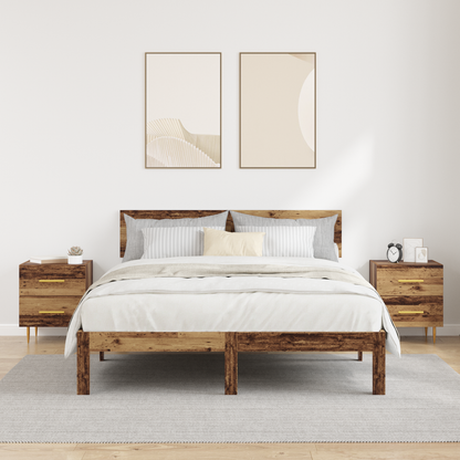 Bedside Cabinet with Drawer 2 pcs Old Wood 40 x 35 x 47.5 cm