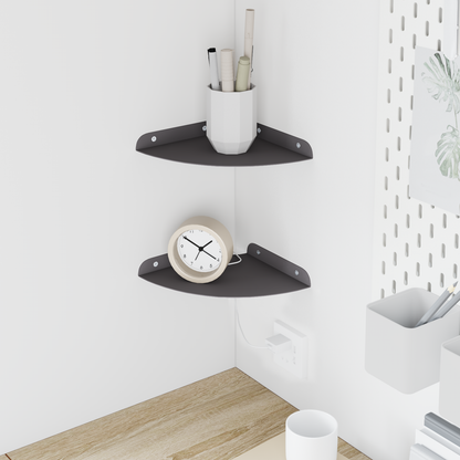 Floating Shelf with Shelf 2 pcs Black 18 x 18 x 2 cm