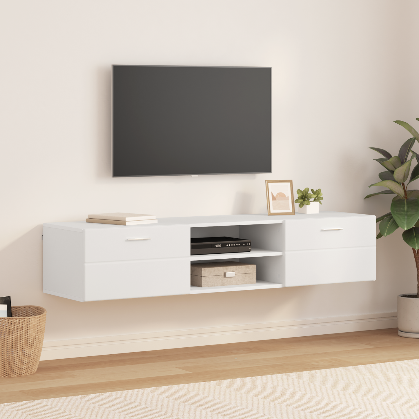 Wooden Cabinet White 150 x 39 x 30 cm Engineered Wood