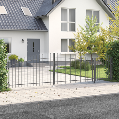 Garden Gate with Lock Woerden Grey 150 x 500 cm Steel
