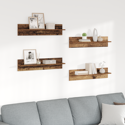 Wall Shelves 4 pcs Old Wood 80 x 11.5 x 18 cm Engineered Wood
