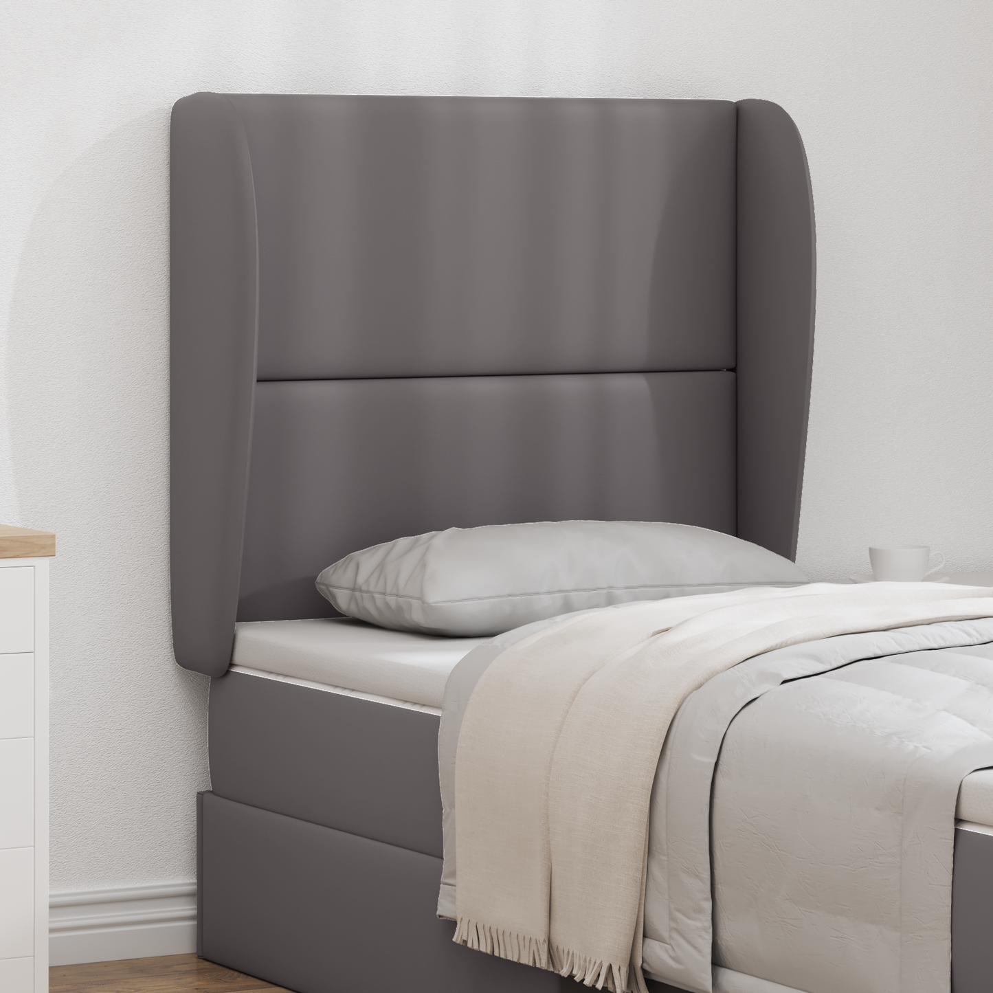 Headboard Ear Dim Grey 80 x 23 x 6 cm PVC