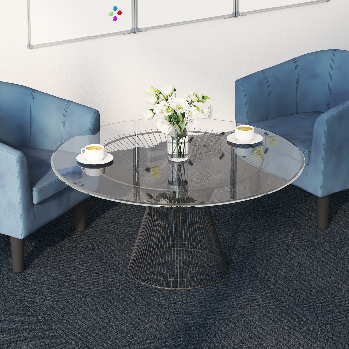 Carpet Tile Blue Grey 50 x 50 cm 36 pcs PP and Bitumen