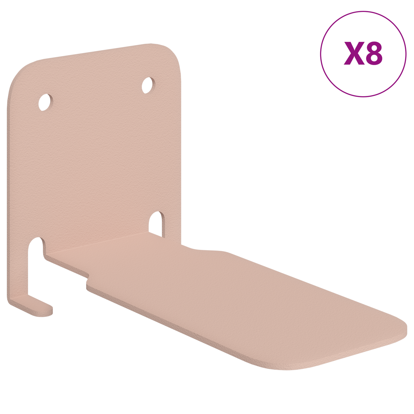 Floating Shelf with Shelf 8 pcs Pink 6 x 10.8 x 6.6 cm