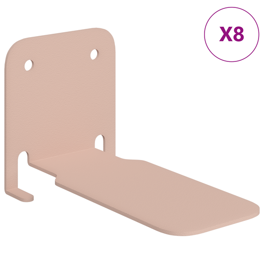 Floating Shelf with Shelf 8 pcs Pink 6 x 10.8 x 6.6 cm