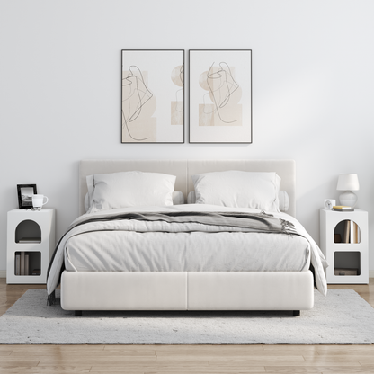 Bedside Table ELST 2 pcs White 29.5 x 33.5 x 50 cm