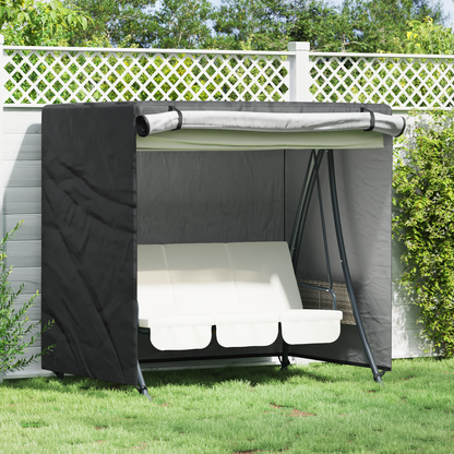 Outdoor Swing Cover Black 175 x 125 x 180 cm 600D Oxford Fabric