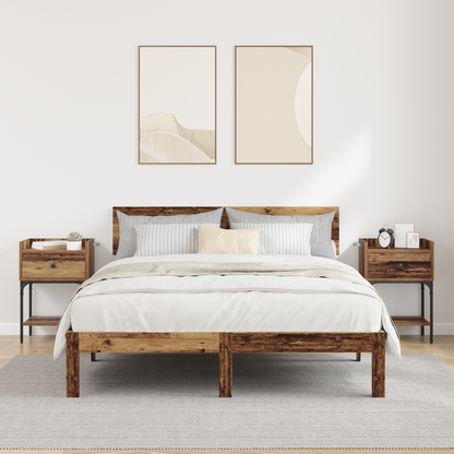 Bedside Table 2 pcs Old Wood 40 x 29 x 60 cm Engineered Wood