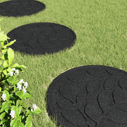 Stepping Stone 6 pcs Black Ø 44 x 2 cm Rubber
