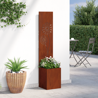 Garden Privacy Screen Rusty 32 x 32 x 150 cm Weathering steel