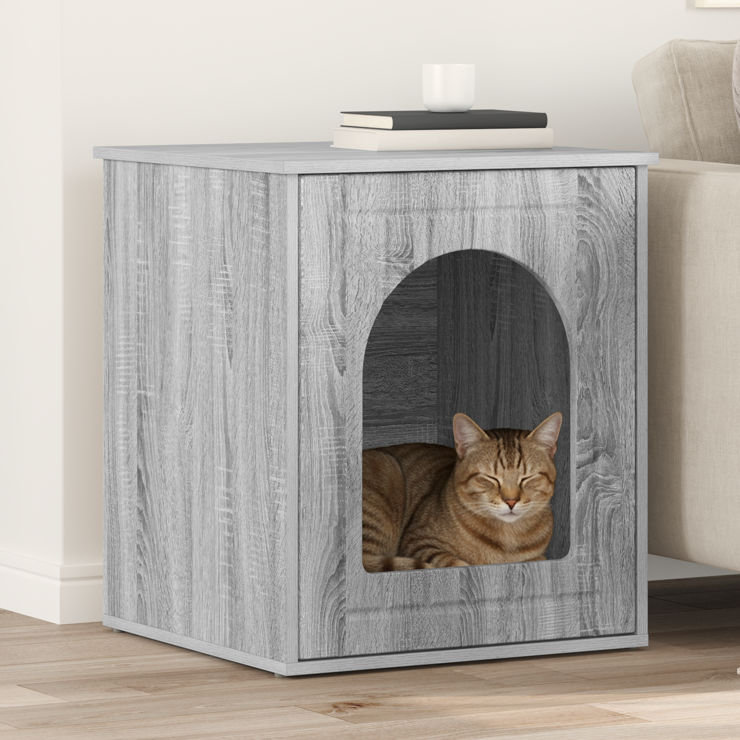 Cat House Grey Sonoma 53 x 52 x 62 cm Engineered Wood