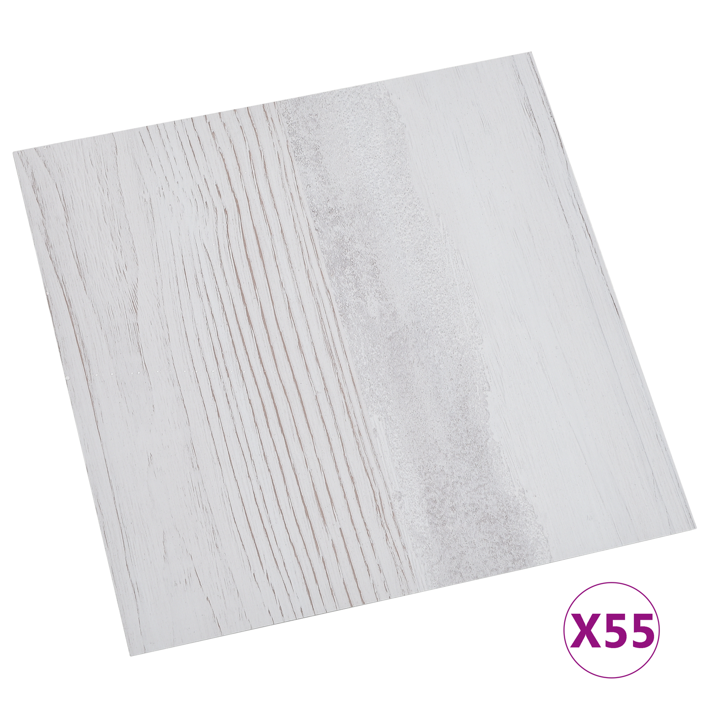 Flooring Planks 5.11 m² 55 pcs PVC White and Light Grey