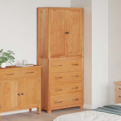 Storage Furniture Set with Shelf 2 pcs Natural 80 x 35 x 185 cm