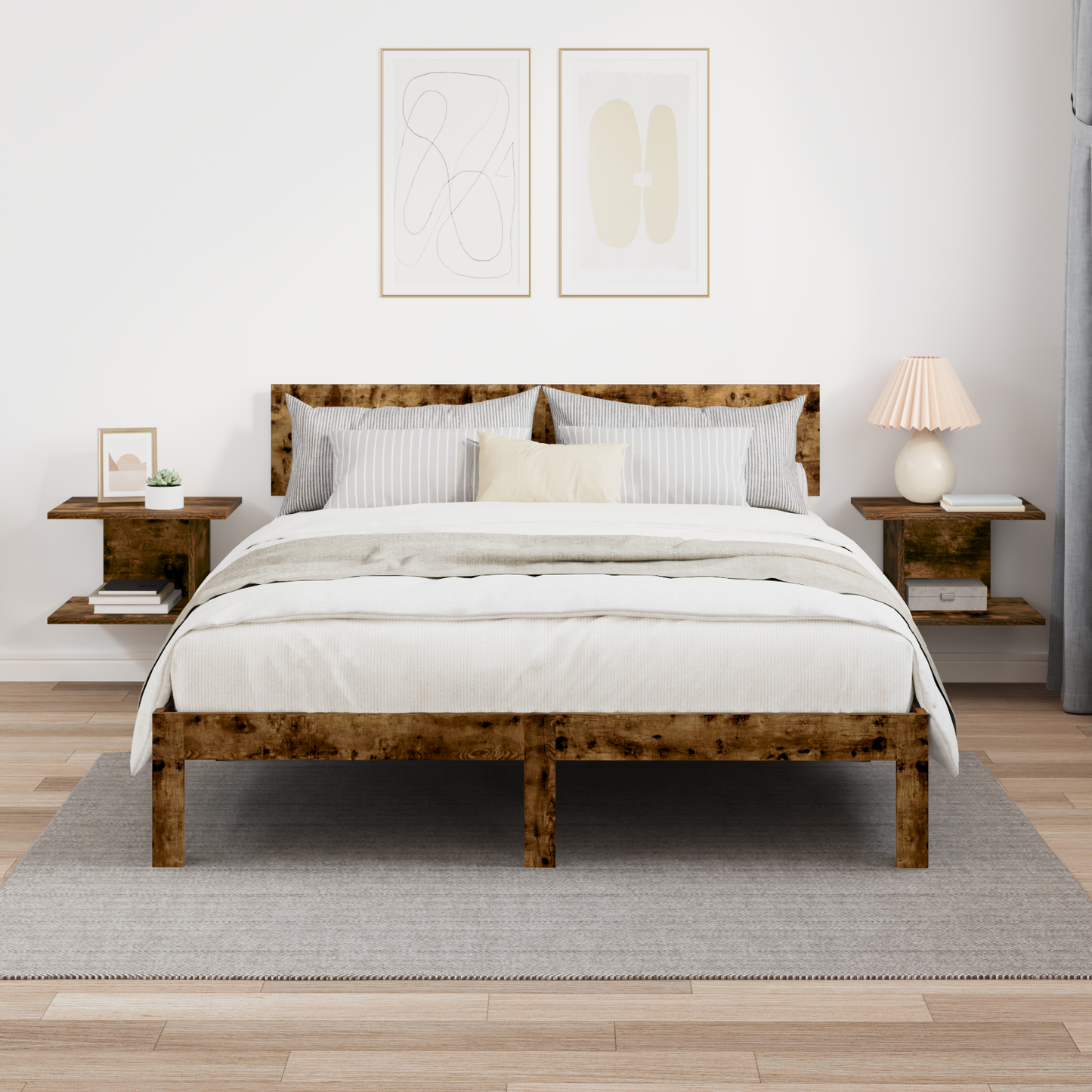 Bedside Table 2 pcs Smoked Oak 40 x 30 x 25 cm Engineered Wood