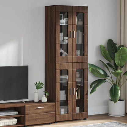 Highboard FLORIN Brown Oak 60 x 35 x 182 cm Engineered Wood
