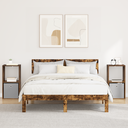 Bedside Table with Drawer 2 pcs Smoked Oak 35 x 32 x 68.5 cm