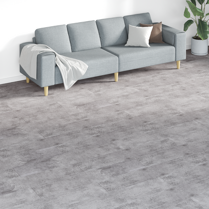 Flooring Planks 18 pcs Cement Brown 5.26 m² PVC