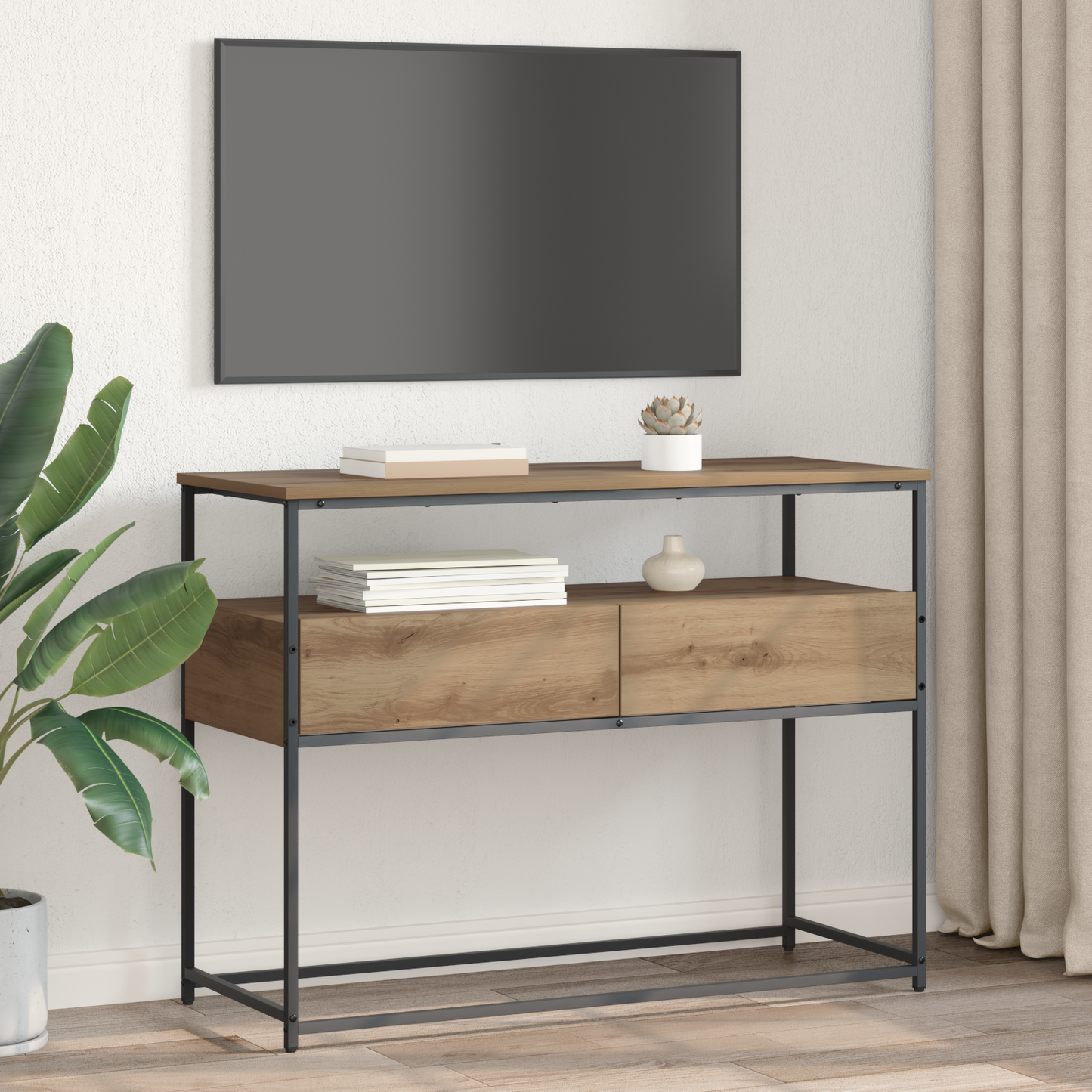 Console Table Artisan Oak 100 x 40 x 75 cm Engineered Wood