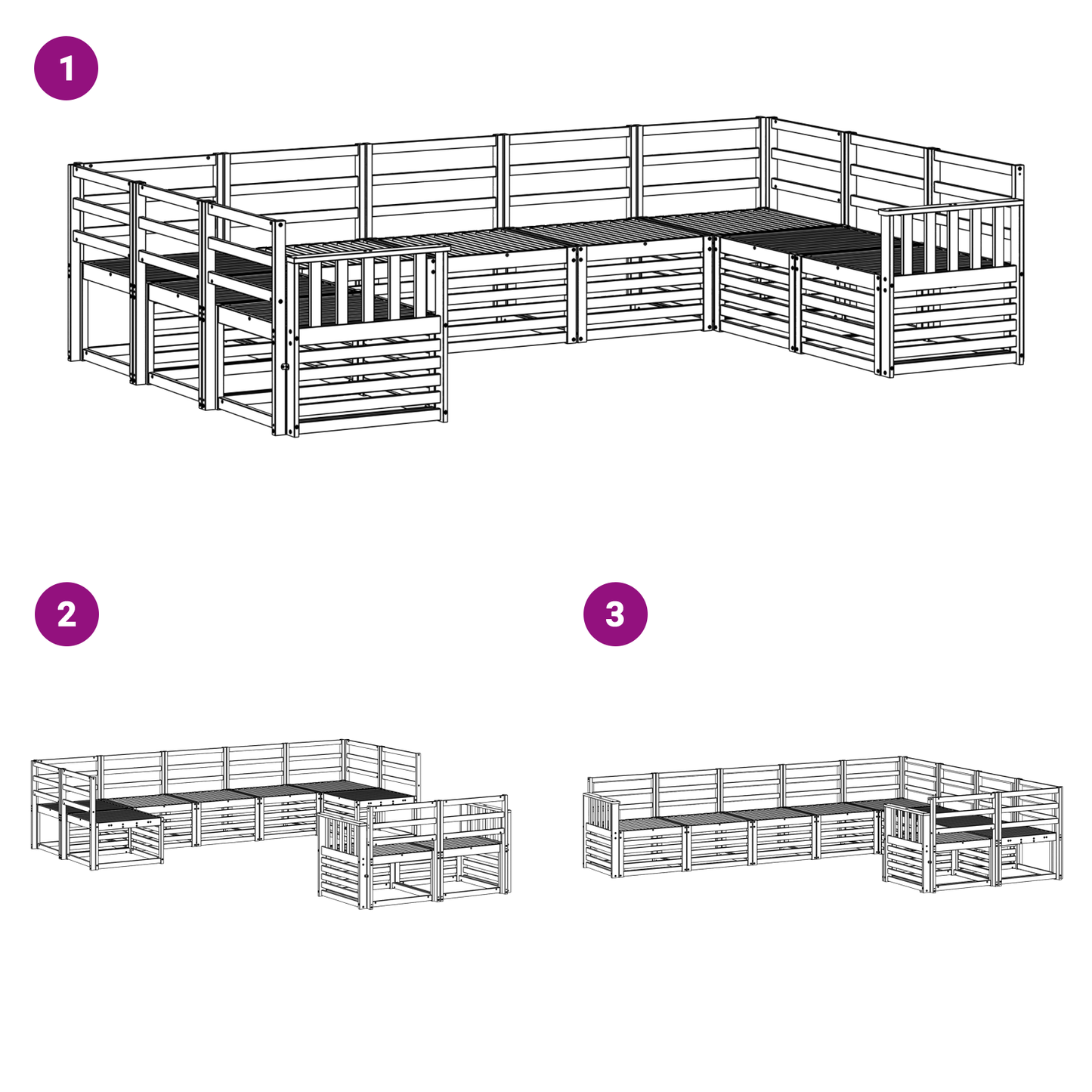 Sofa Sets Solid Acacia Wood