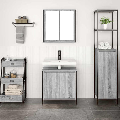 2 Piece Bathroom Furniture Set Grey Sonoma Engineered Wood