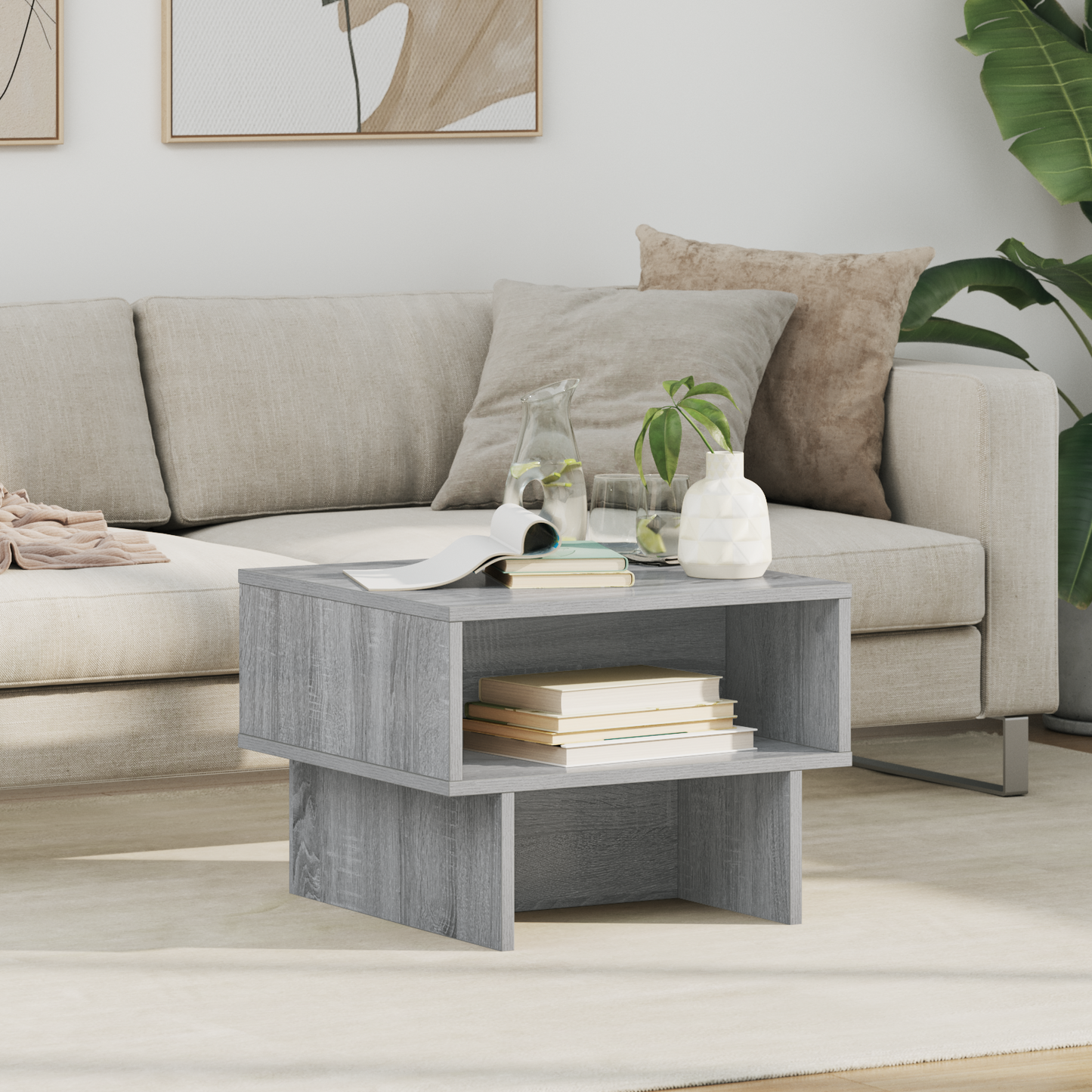 Coffee Table Grey Sonoma 48 x 46 x 35 cm Engineered Wood