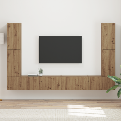 TV Cabinet Set 8 pcs Artisan Oak Engineered Wood