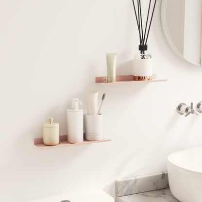 Floating Shelf Wall-mounted 2 pcs Pink 30 x 9 x 2.5 cm Steel