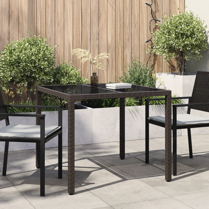 Garden Table Brown 90 x 90 x 75 cm Poly Rattan