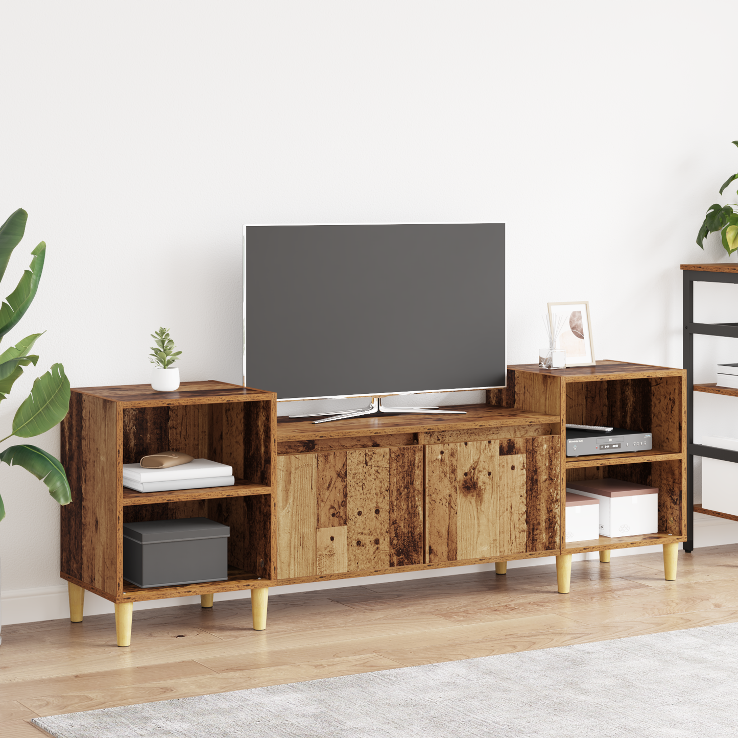 TV Cabinet Old Wood 160 x 35 x 55 cm Engineered Wood