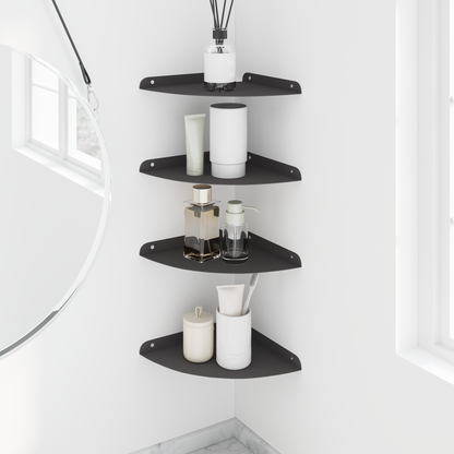 Floating Shelf with Shelf 4 pcs Black 24 x 24 x 2 cm
