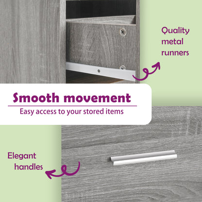 Bed Cabinet Grey Sonoma 50x32x60 cm
