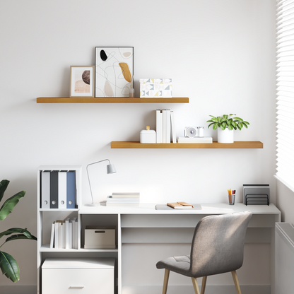 Wall Shelf 2 pcs Beige 120 x 23.5 x 4 cm Engineered Wood
