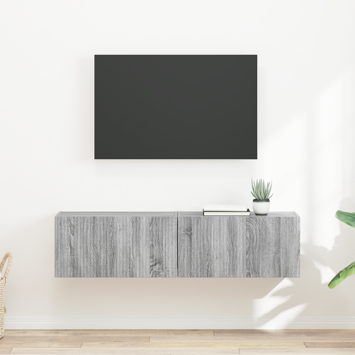 TV Wall Cabinet 2 pcs Grey Sonoma 60 x 31 x 29.5 cm