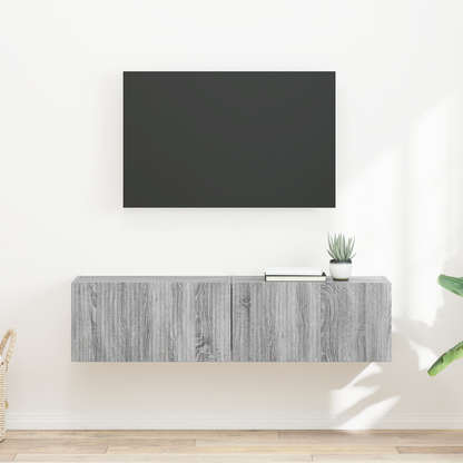 TV Wall Cabinet 2 pcs Grey Sonoma 60 x 31 x 29.5 cm