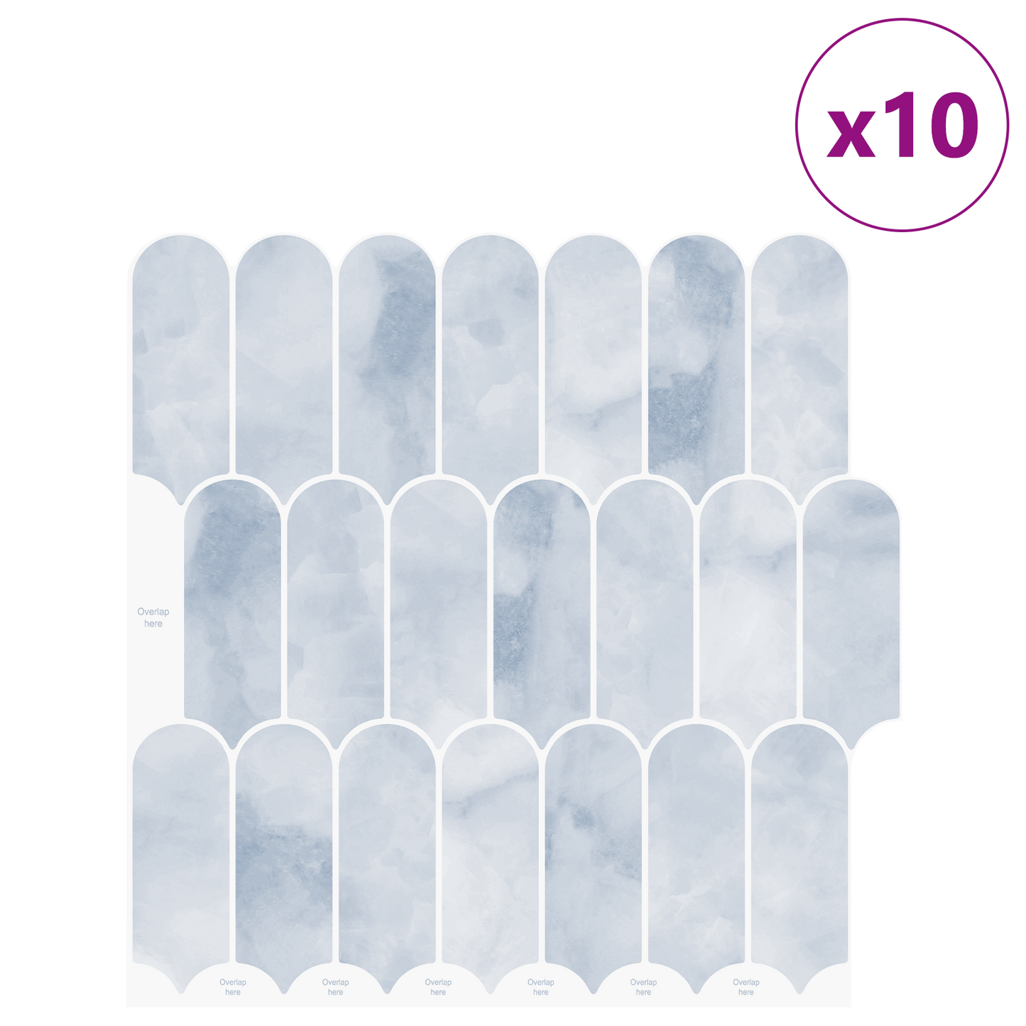 Feather Tile 10 pcs Light Blue 30 x 30 cm Polyurethane and PET