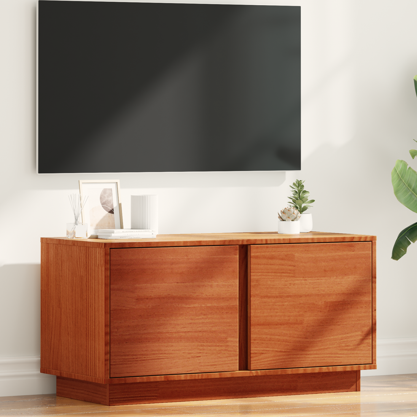 TV Cabinet Wax Brown 80 x 35 x 40.5 cm Solid Pine Wood