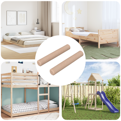 Wooden Dowels 2 pcs Natural Ø 6 x 40 mm Solid Wood