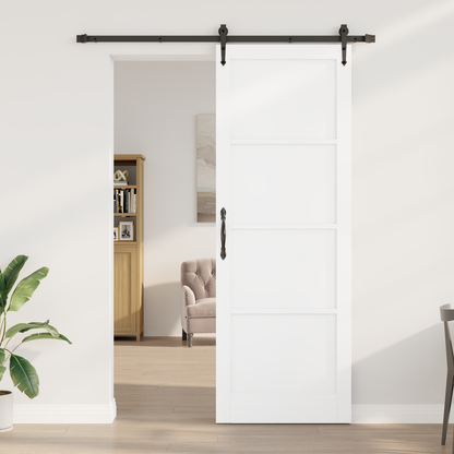 Sliding Door ORKDAL White and Black 83 x 232 cm Solid Pine Wood