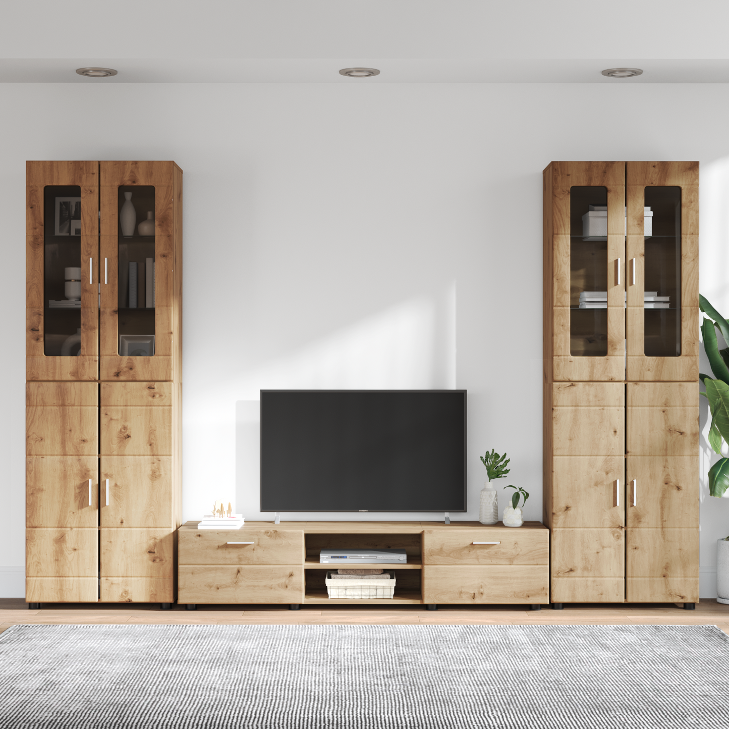TV Cabinet Set FLORIN 3 pcs Artisan Oak Engineered Wood