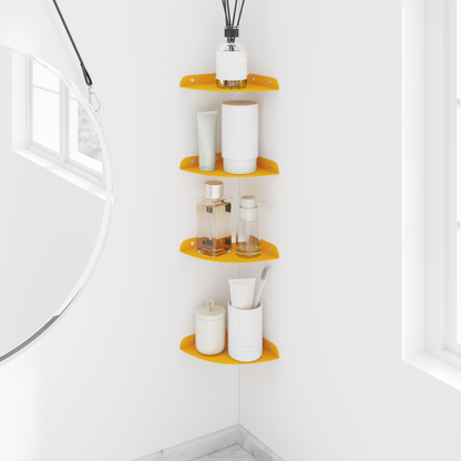 Floating Shelf with Shelf 4 pcs Mustard Yellow 15 x 15 x 2 cm