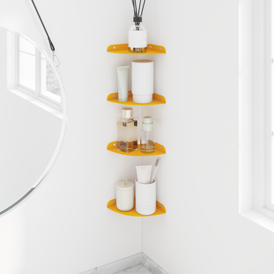 Floating Shelf with Shelf 4 pcs Mustard Yellow 15 x 15 x 2 cm