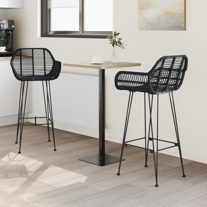 Bar Chair 2 pcs 55 x 52 x 105 cm Rattan and Iron