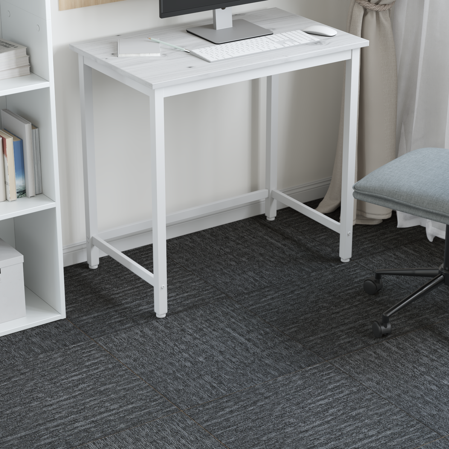 Carpet Tile Sky Grey 50 x 50 cm 4 pcs PP and Bitumen