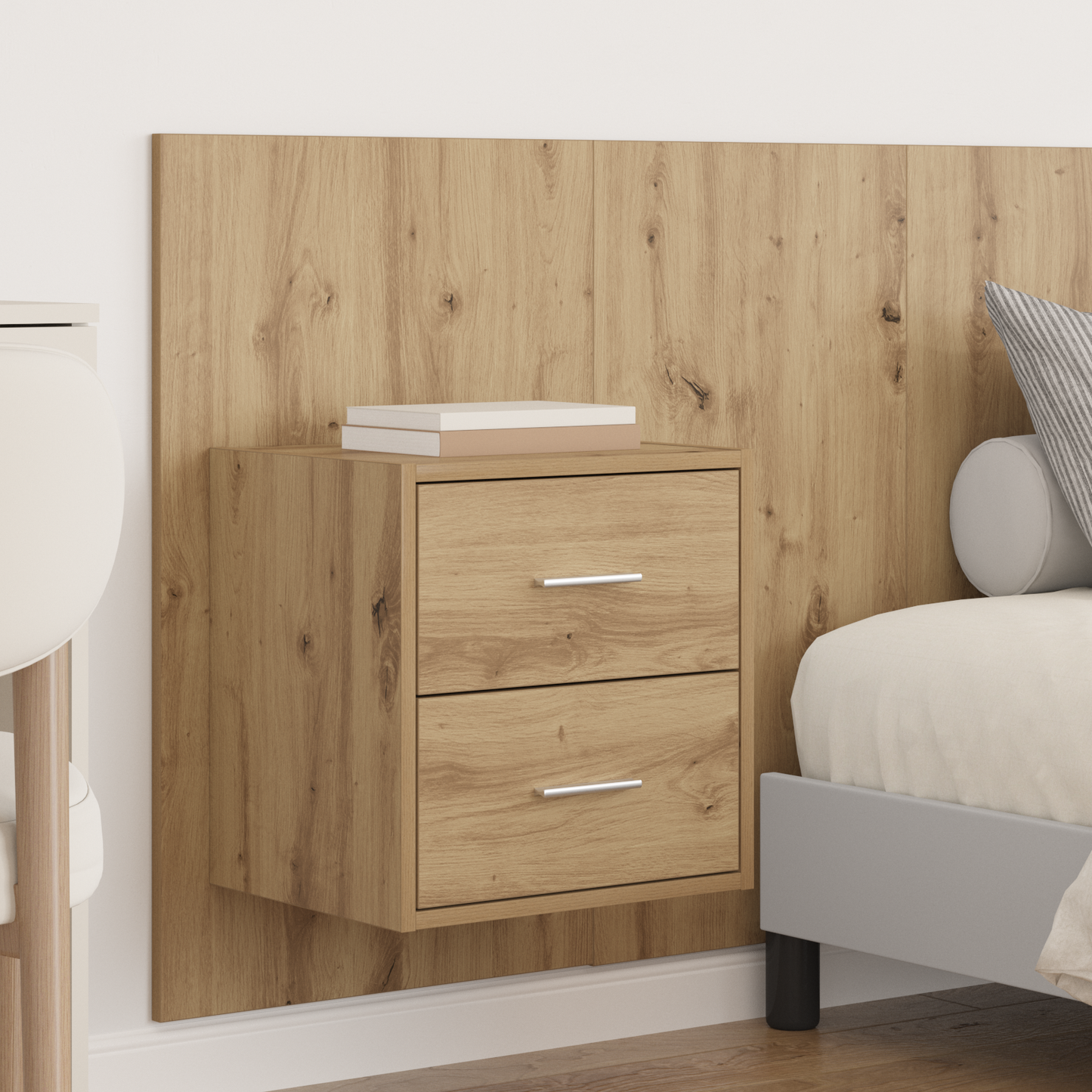 Headboard with Cabinet 3 pcs Artisan Oak Engineered Wood