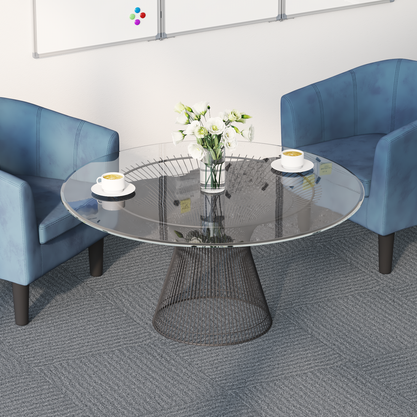 Carpet Tile Light Grey 50 x 50 cm 4 pcs PP and Bitumen