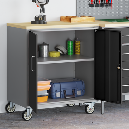 Trolley Rolling Workbench Black and Grey 75 x 45 x 85 cm