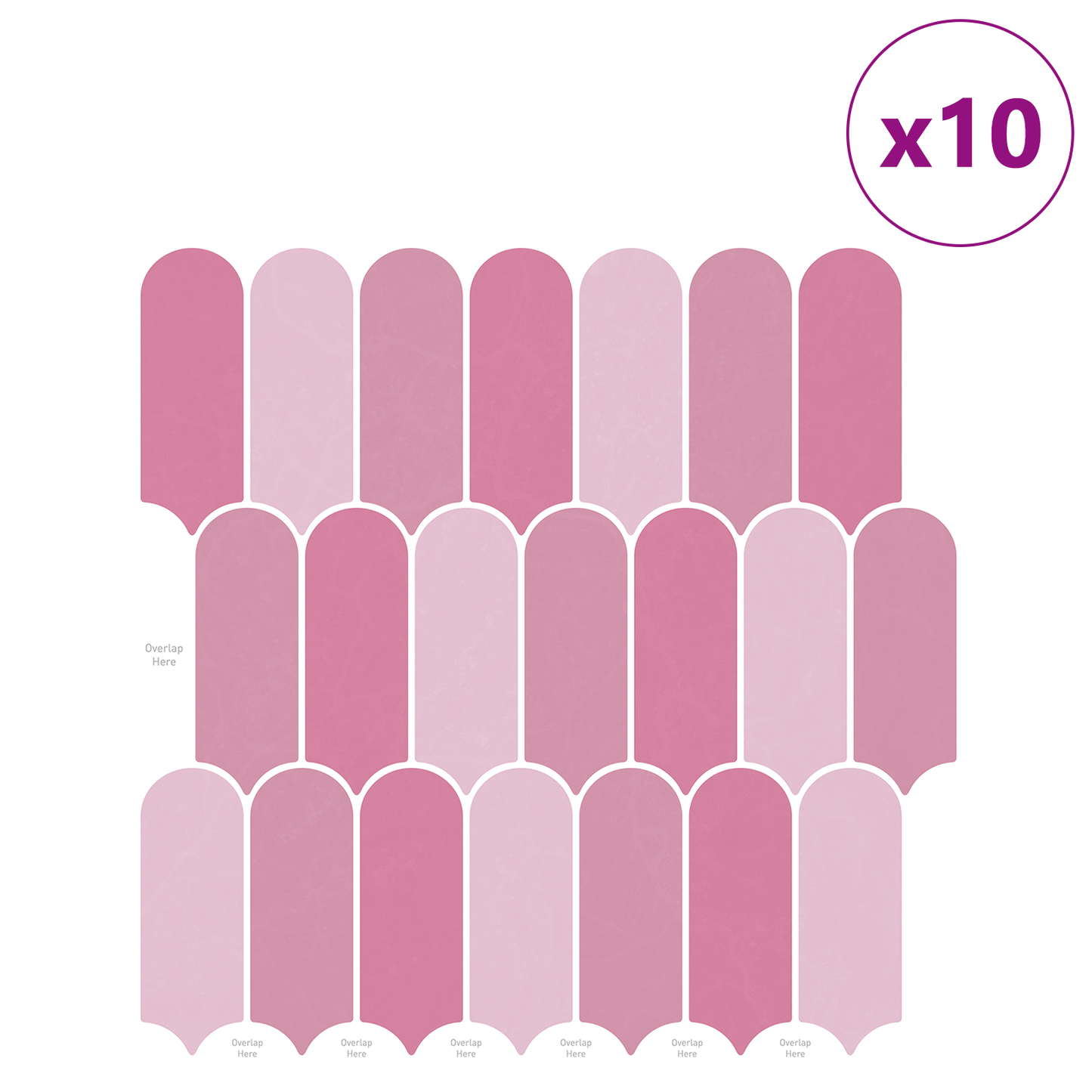 Feather Tile 10 pcs Pink 30 x 30 cm Polyurethane and PET
