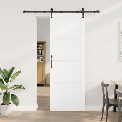 Sliding Door ORKDAL White and Black 83 x 232 cm Solid Pine Wood